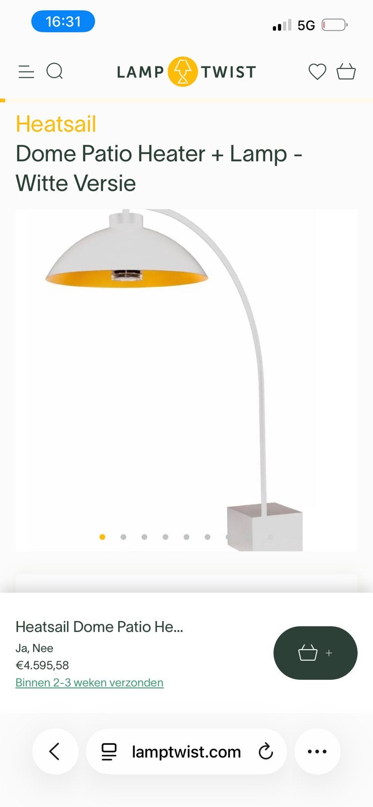 Heatsail Dome White/Gold | +25% Heat | Extra Wielenset |, Wit, Ophalen, Zo goed als nieuw, Design