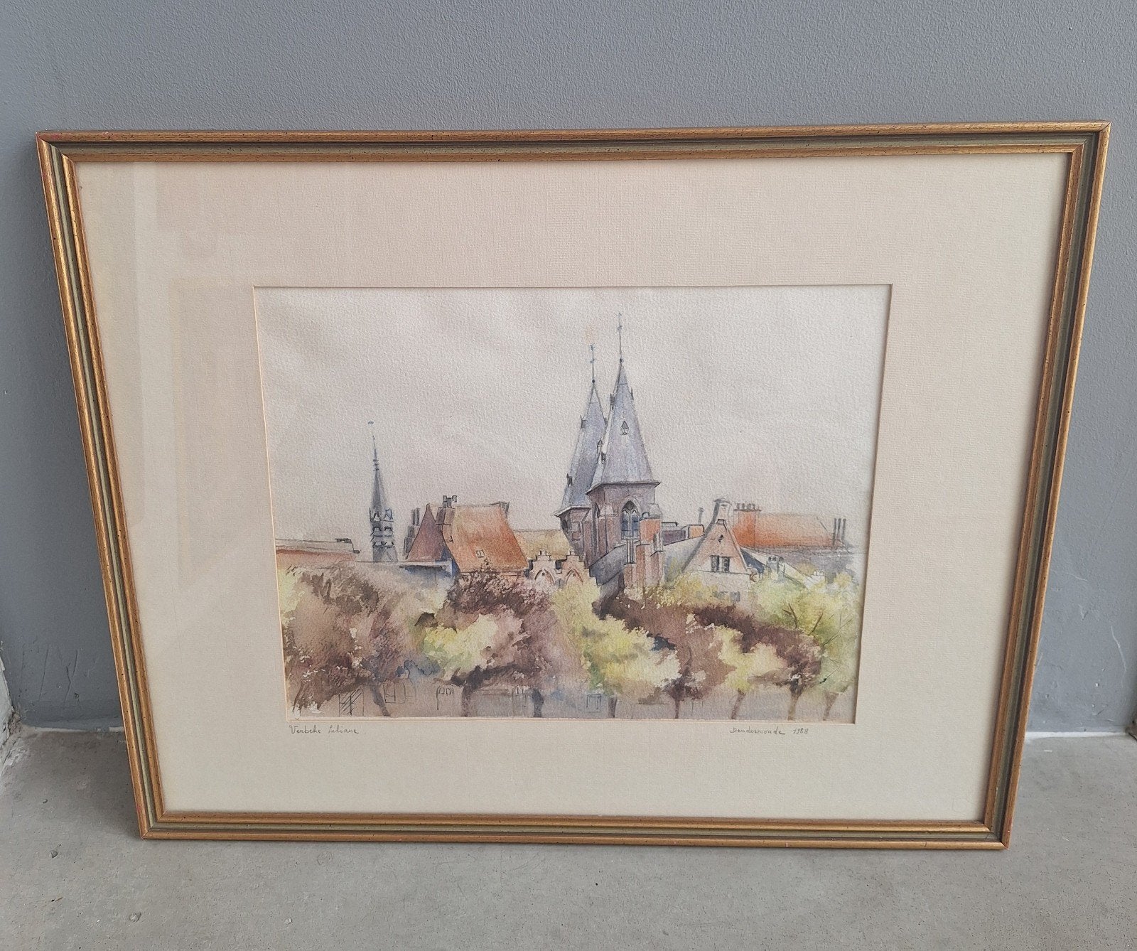 aquareltekening van de stad Dendermonde, Ophalen