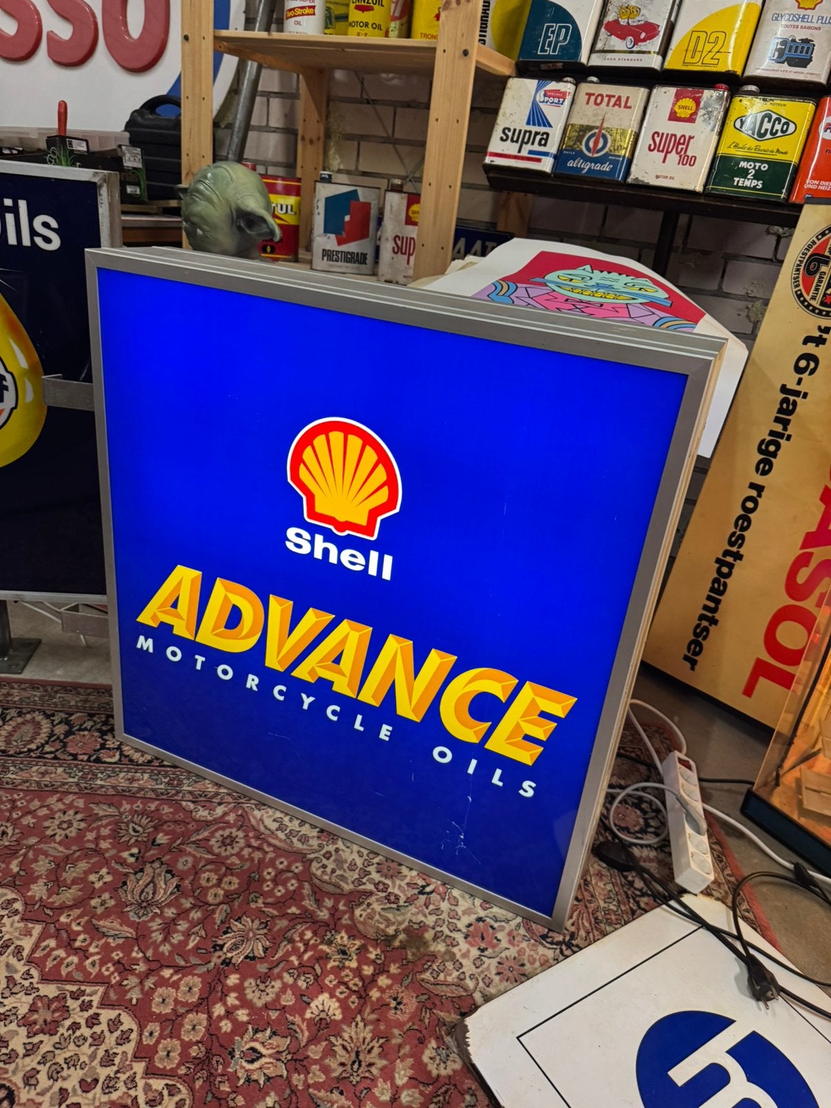SHELL Advance oude reclame lichtbak, Verzamelen, Ophalen, Gebruikt, ., Lichtbak of (neon) lamp
