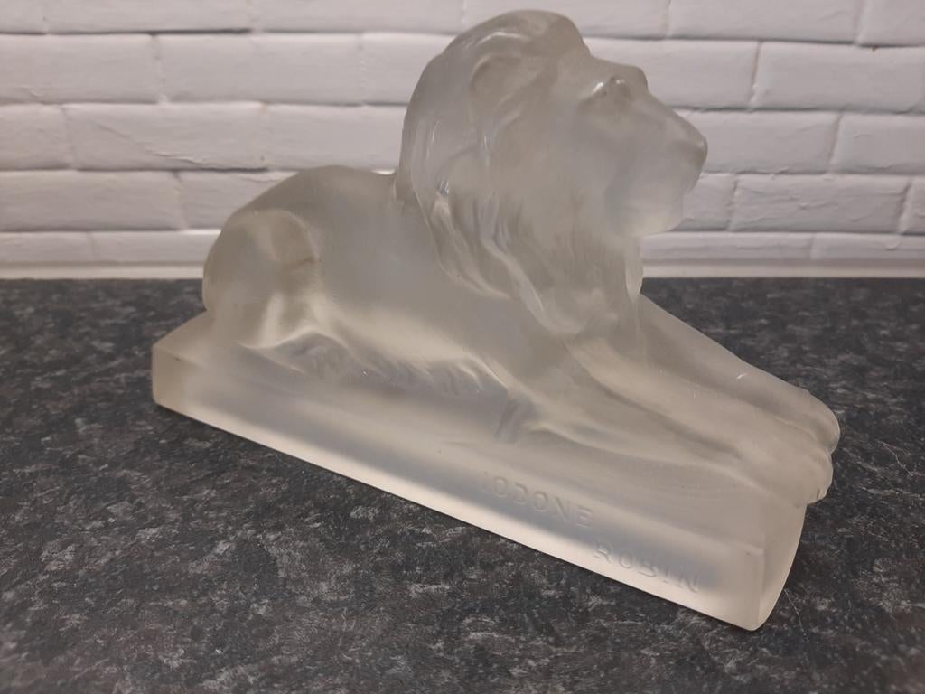 SULFOIDOL ROBIN papiergewicht van mat glas