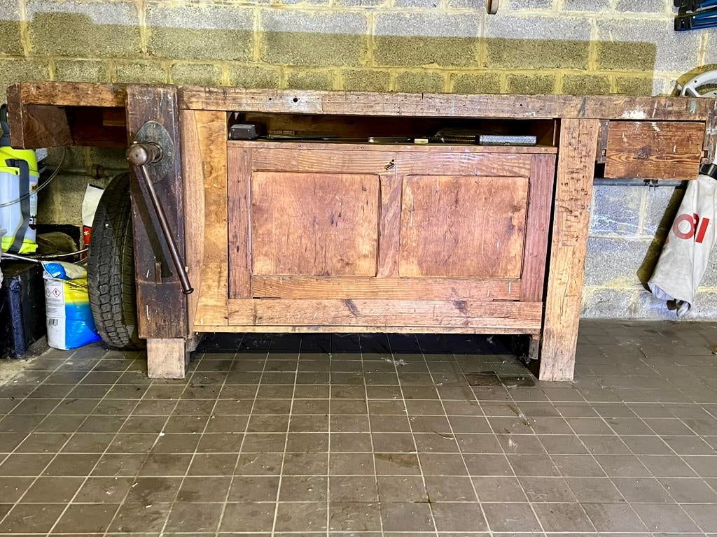 Ancien banc de menuisier., Enlèvement, Utilisé