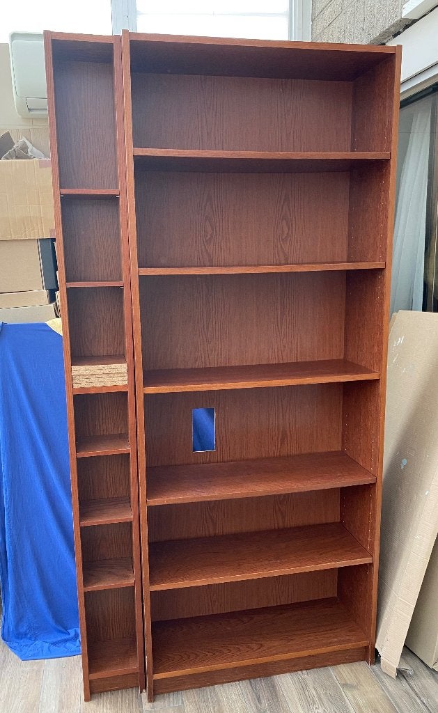 Ikea boekenkast BILLY roodbruin "notenhout", Ophalen, Met plank(en), Gebruikt, 200 cm of meer