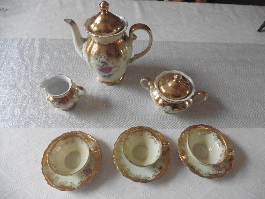 Service à moka ancien en porcelaine (années 60), Antiquités & Art, Enlèvement