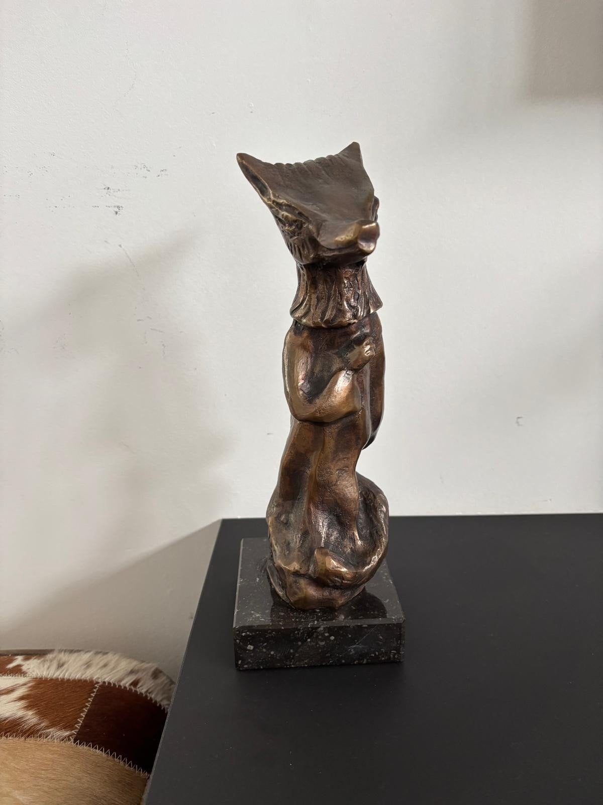 Antieke Bronzen beeld Reinaert De Vos, Karel Gomes, Antiquités & Art, Enlèvement, Bronze