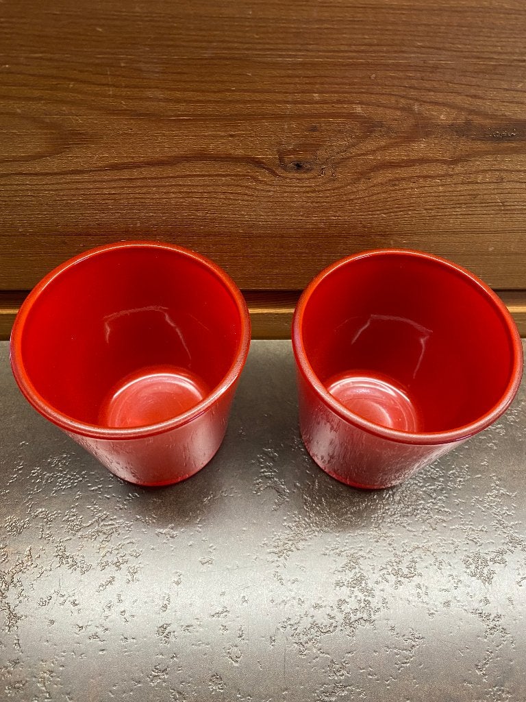 2 Theelichtglaasjes rood, Ophalen, Nieuw, Glas, Kandelaar