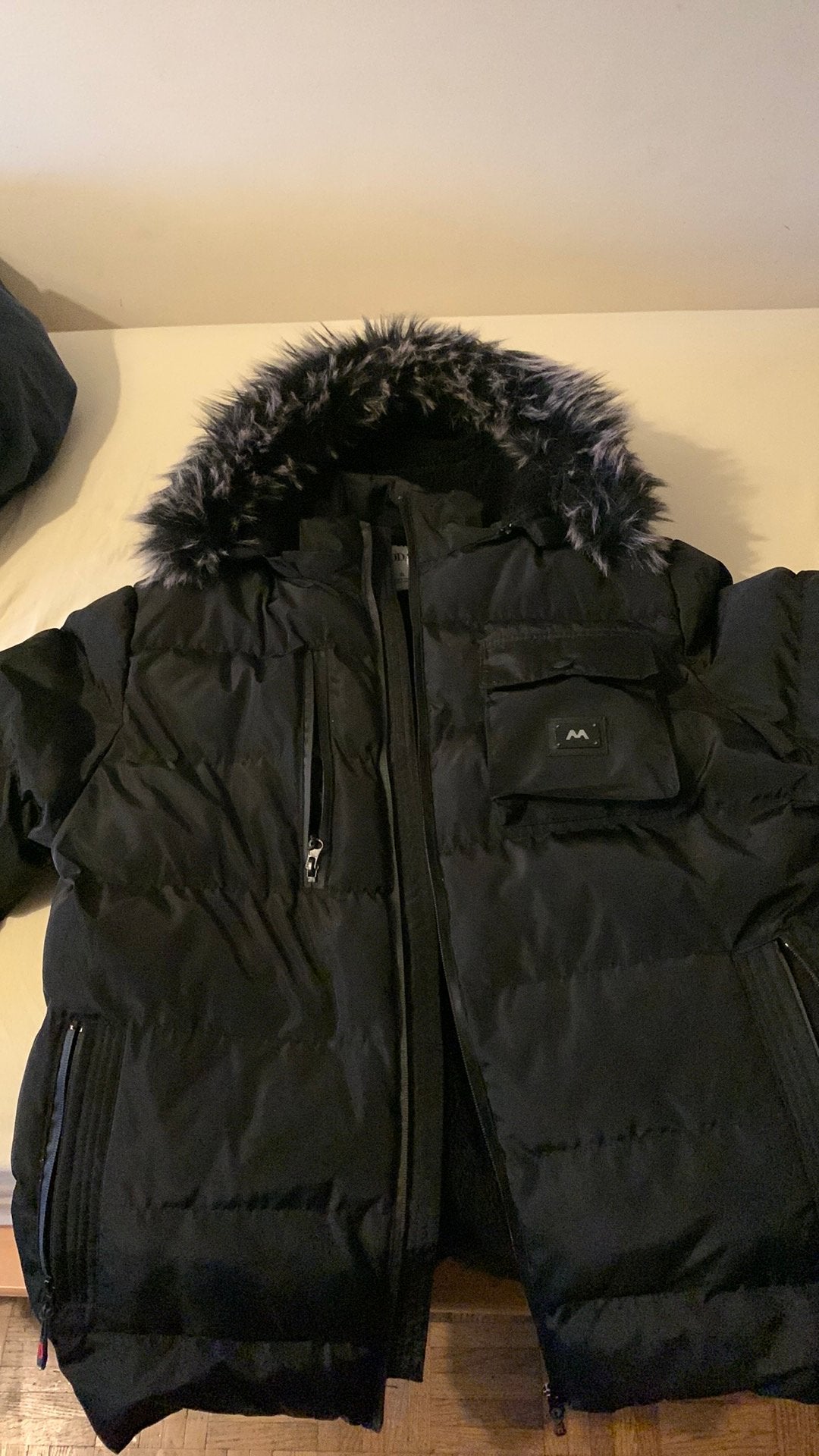 Winterjas, Ophalen, Zo goed als nieuw, Maat 52/54 (L), Zwart