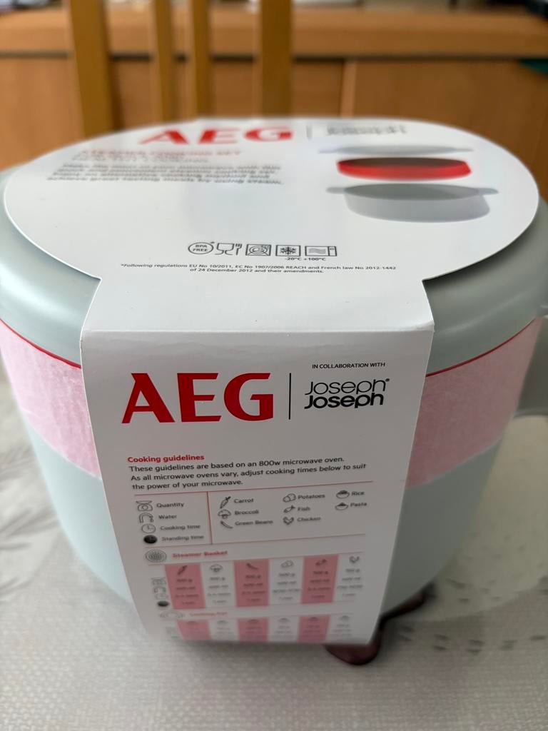 AEG/Joseph Joseph magnetronstoomkookset —, Elektronische apparatuur, Microgolfovens, Nieuw, Vrijstaand, Microgolfoven, Ophalen of Verzenden