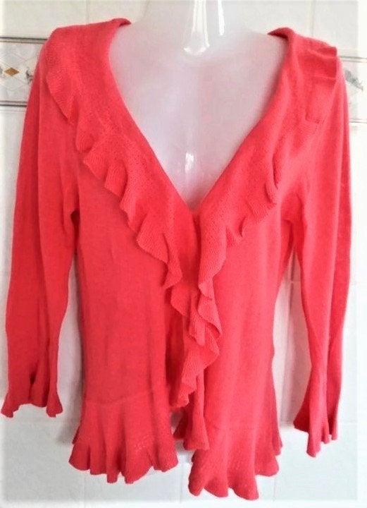 Soon : roze rood vest , open cardigan gilet , S, Soon, Ophalen of Verzenden, Maat 36 (S), Rood