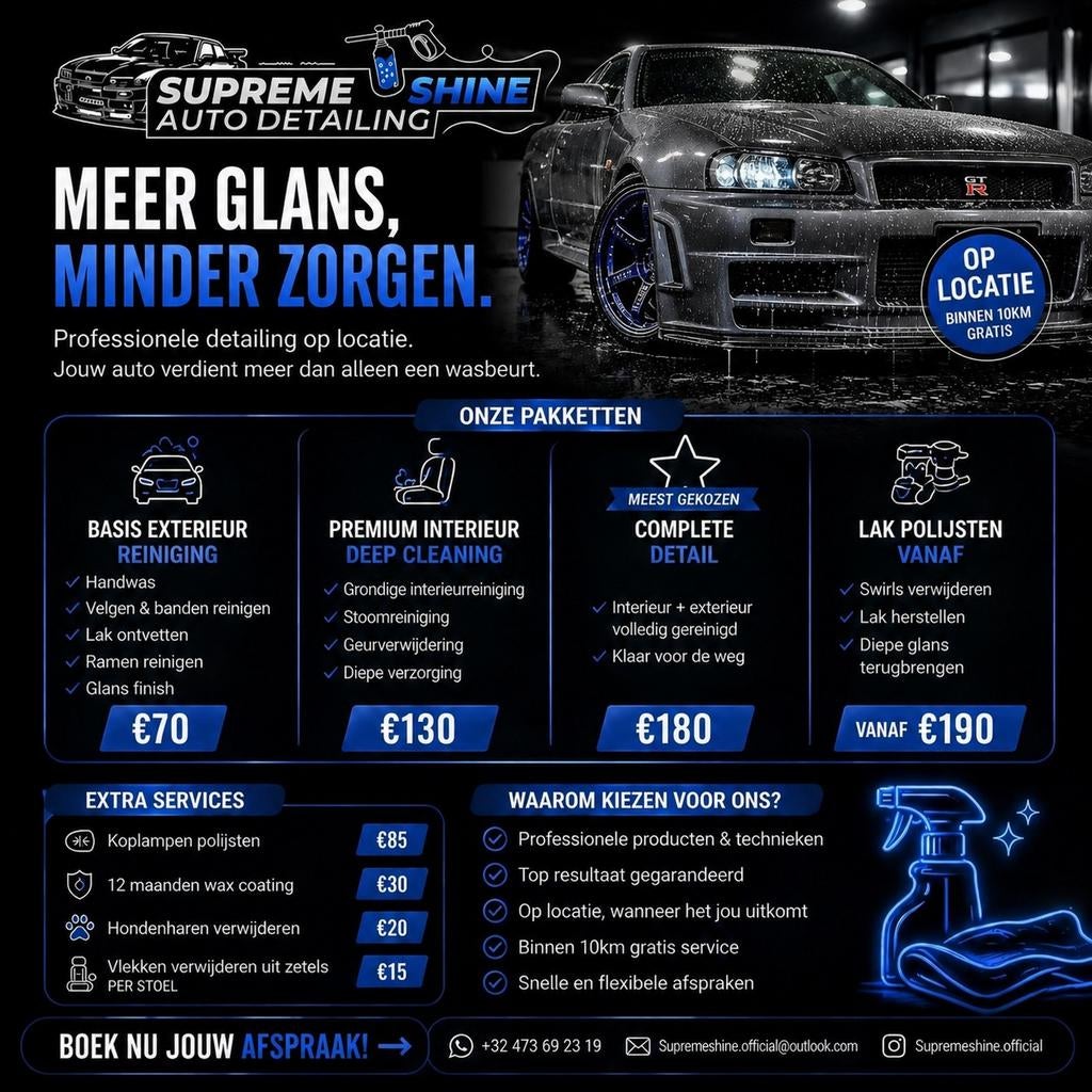 Mobile Car Detailing op Locatie | Professionele Autoreinigin, Enlèvement, Neuf