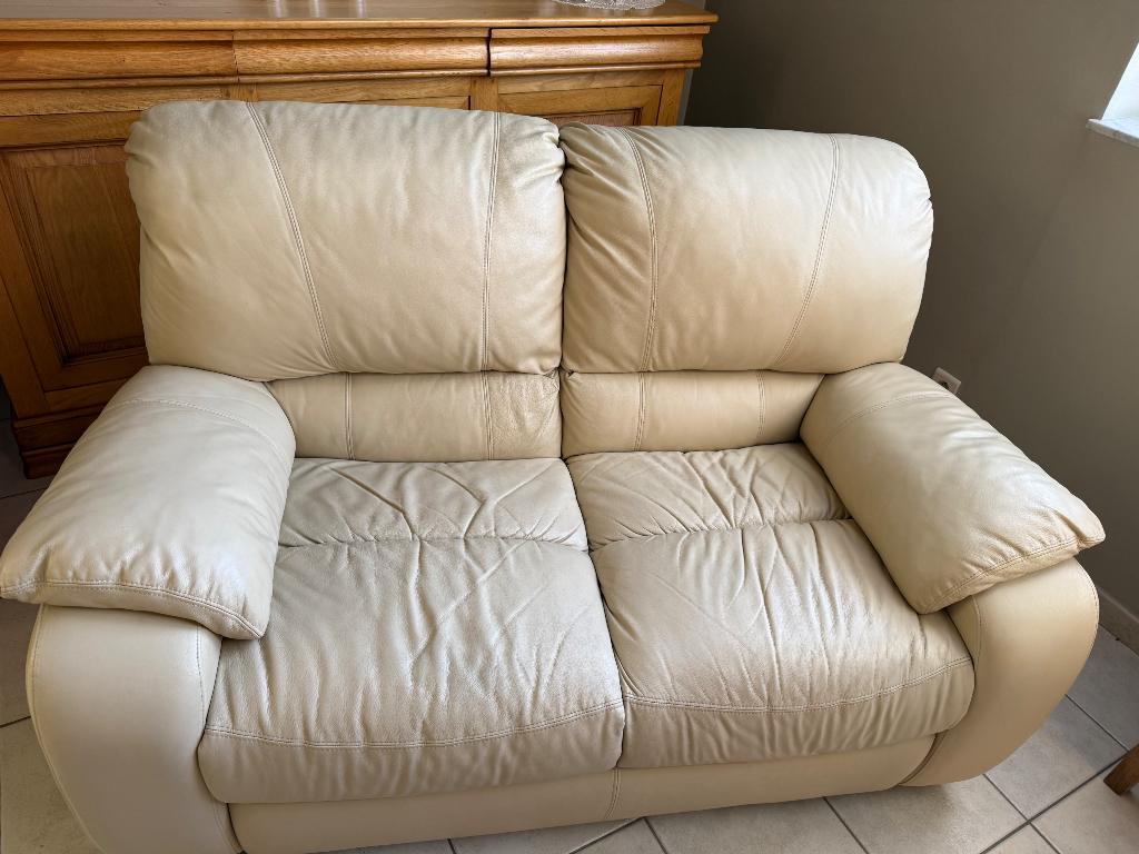 Canapé 2 places en cuir, 100 à 125 cm, Moins de 150 cm, Banc droit, Enlèvement