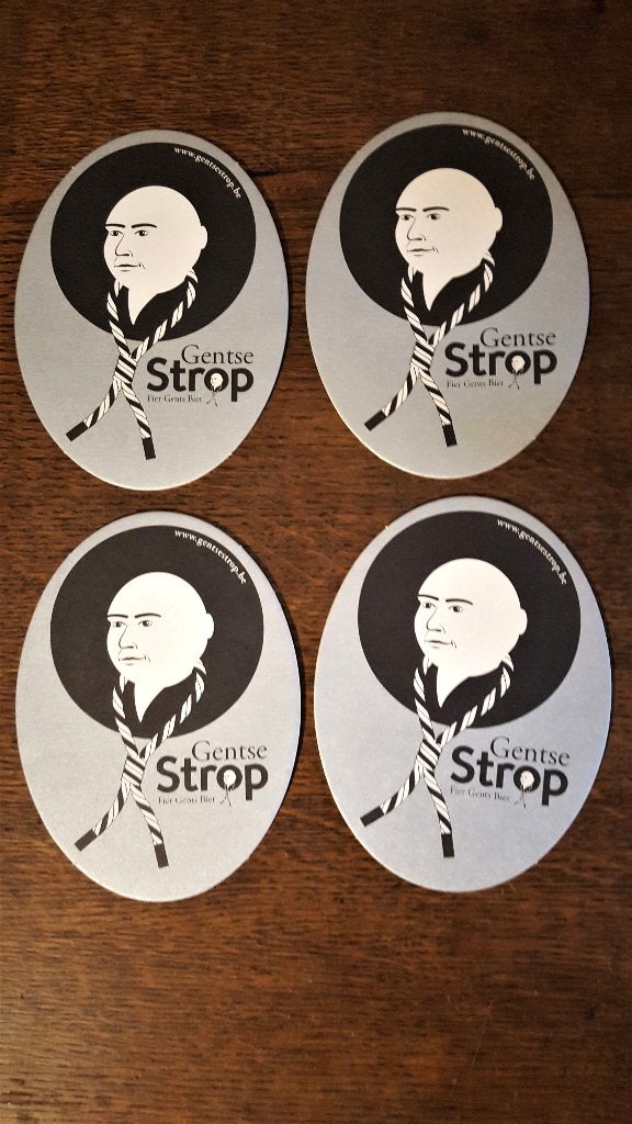 Gentse Strop. 4 bierkaartjes., Ophalen, Zo goed als nieuw, Viltje(s)