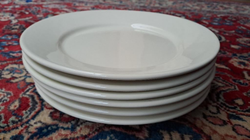6 grote borden beige diam 20 cm, Ophalen, Bord(en)