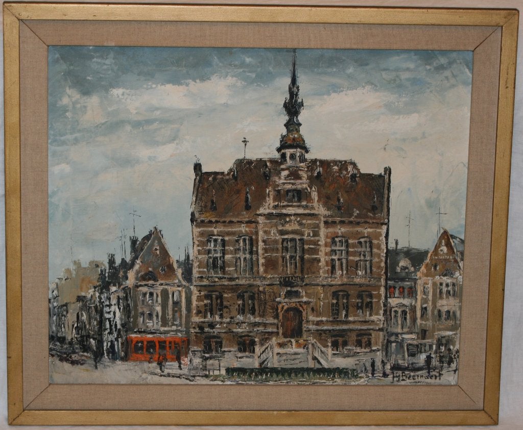 J.G Beernaert - Schilderij Olie op doek, Gesigneerd, Antiek en Kunst, Kunst | Schilderijen | Klassiek, Doek, Ophalen of Verzenden
