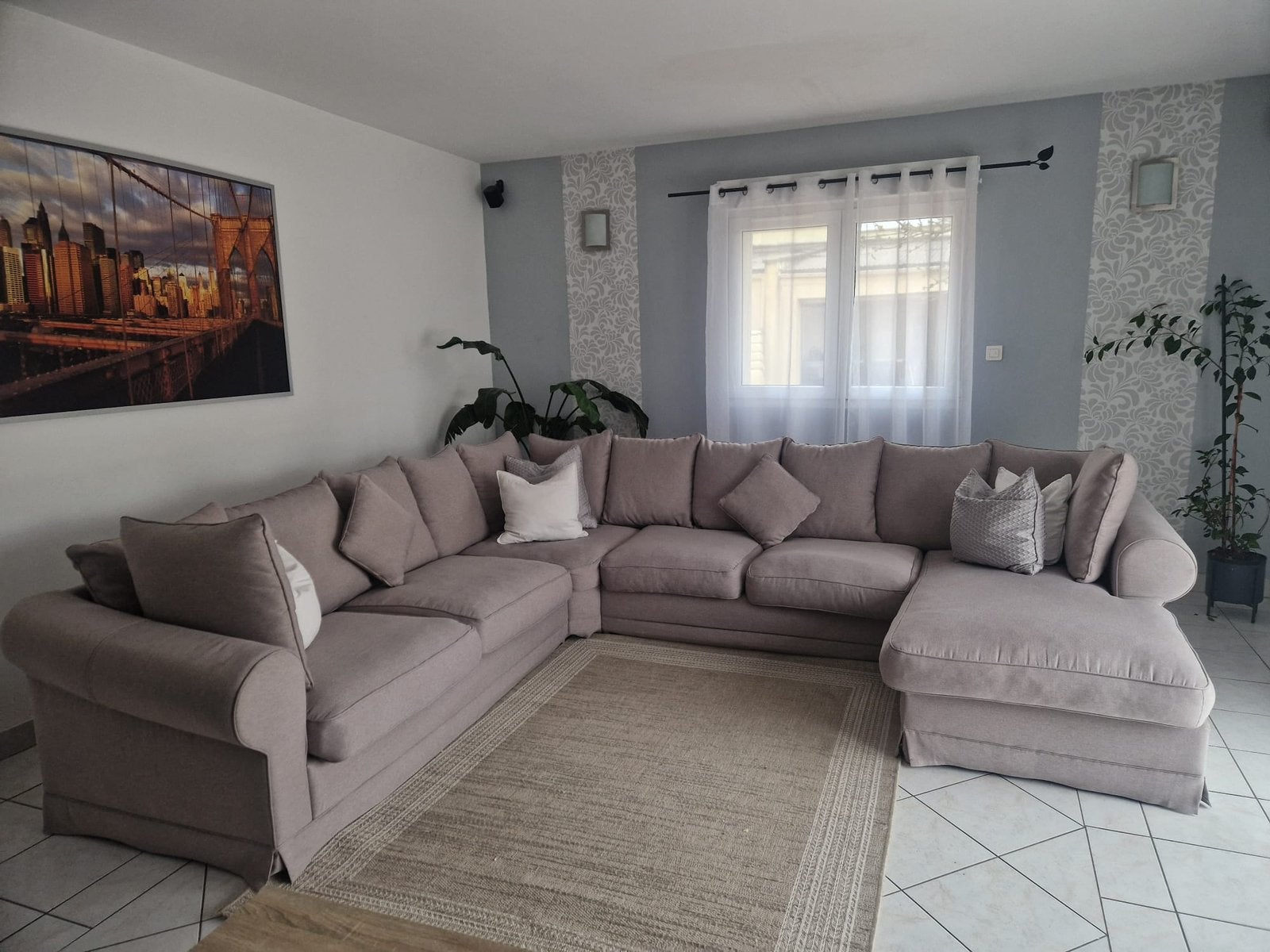 Canapé d’angle +7 places, Maison & Meubles, Canapés | Coins salons complets, Comme neuf, Tissus, Enlèvement