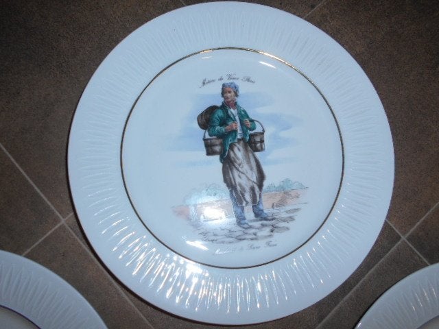 3 assiettes en porcelaine - Metiers du vieux Paris, Enlèvement ou Envoi