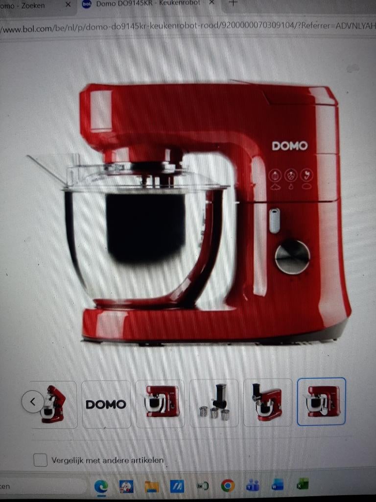 keukenrobot domo, Enlèvement, Comme neuf, Verre, Rouge