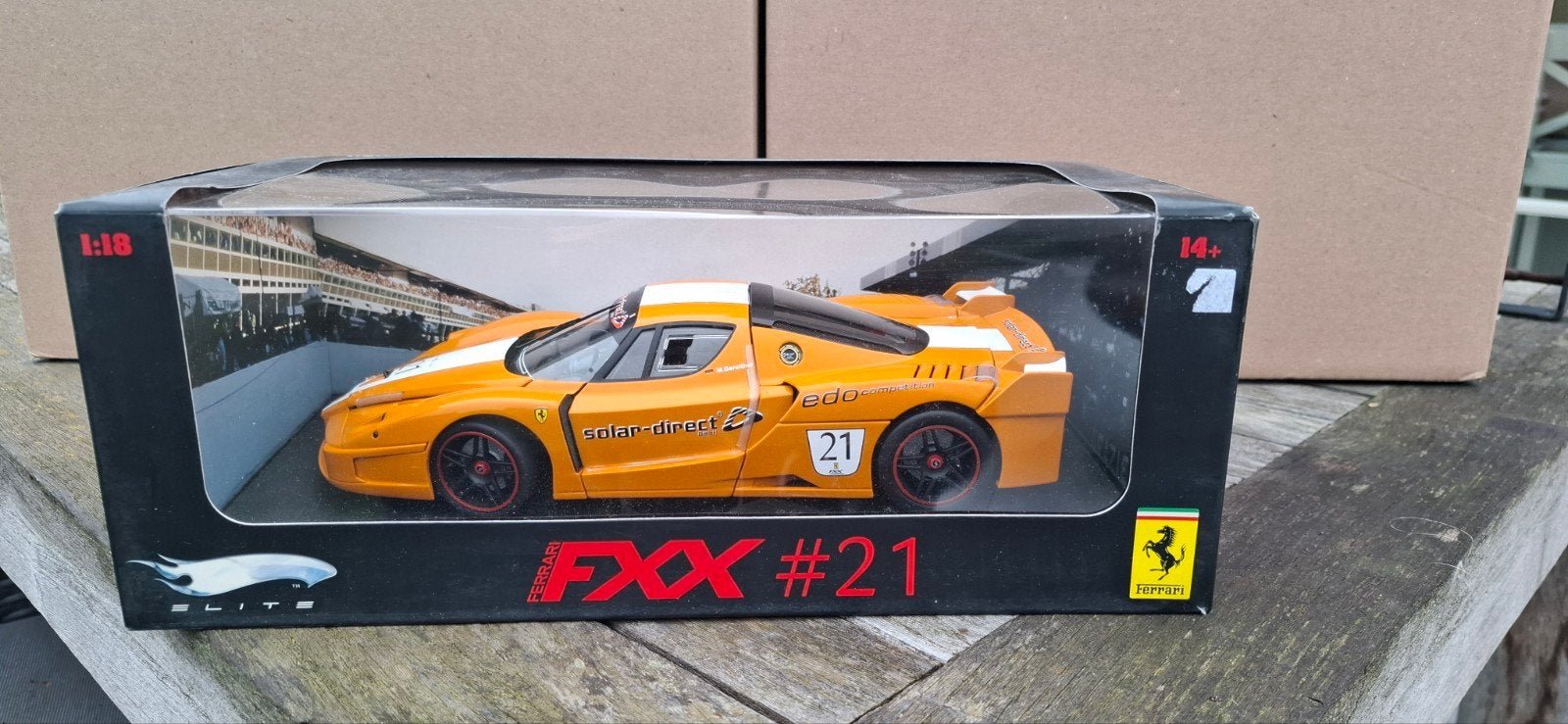 1/18 Hot Wheels ELITE Ferrari FXX #21 M. Bareither    Orange, Ophalen of Verzenden, Nieuw, Auto, Hot Wheels