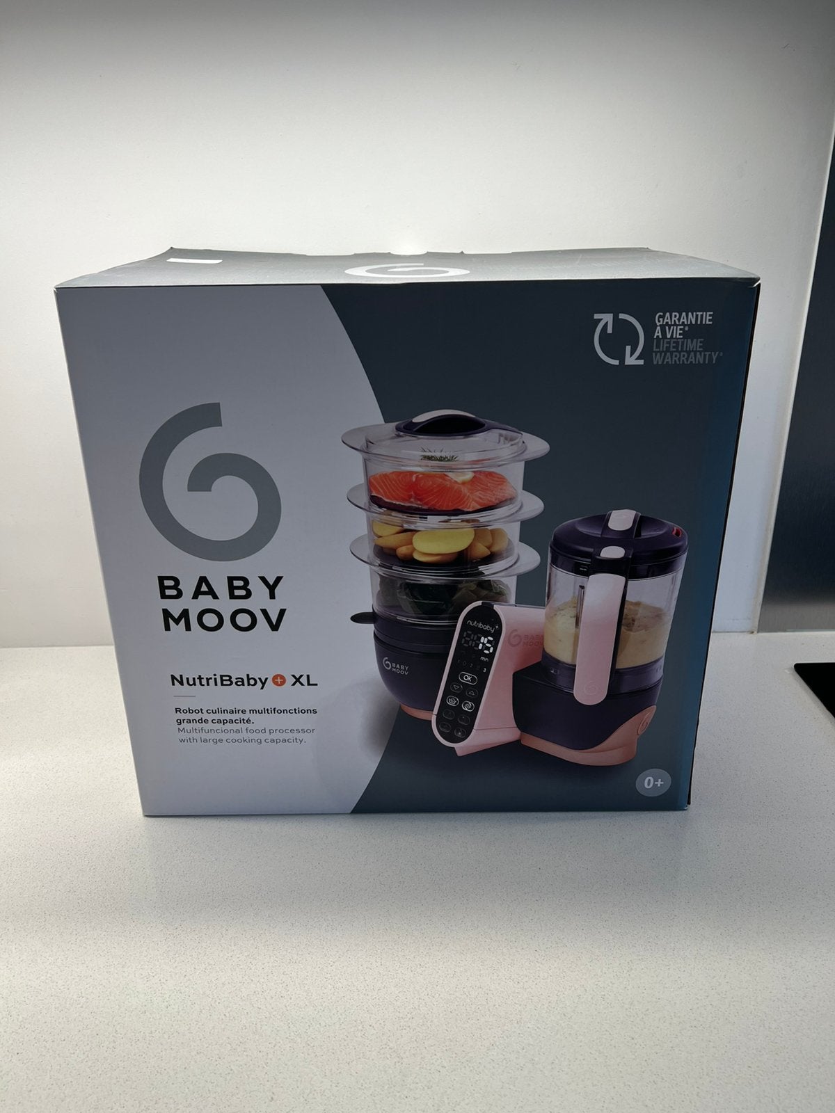 Babymoov Nutribaby + XL Navy/Rose Gold, Préparateur de repas pour bébé, Enlèvement, Fonction de décongélation, Babymoov