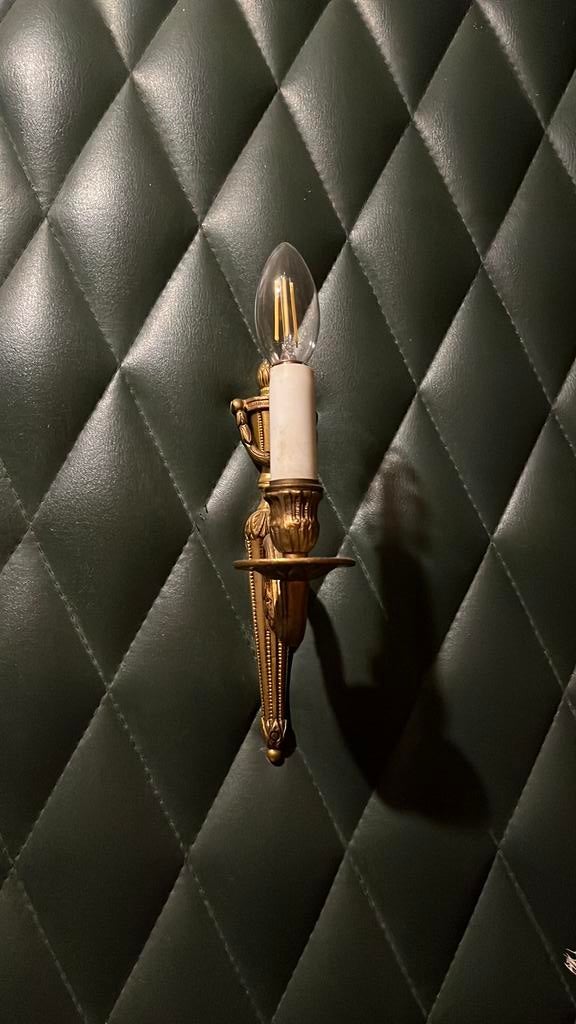 Wandverlichting, Huis en Inrichting, Lampen | Wandlampen, Ophalen, Gebruikt, Metaal, Antiek