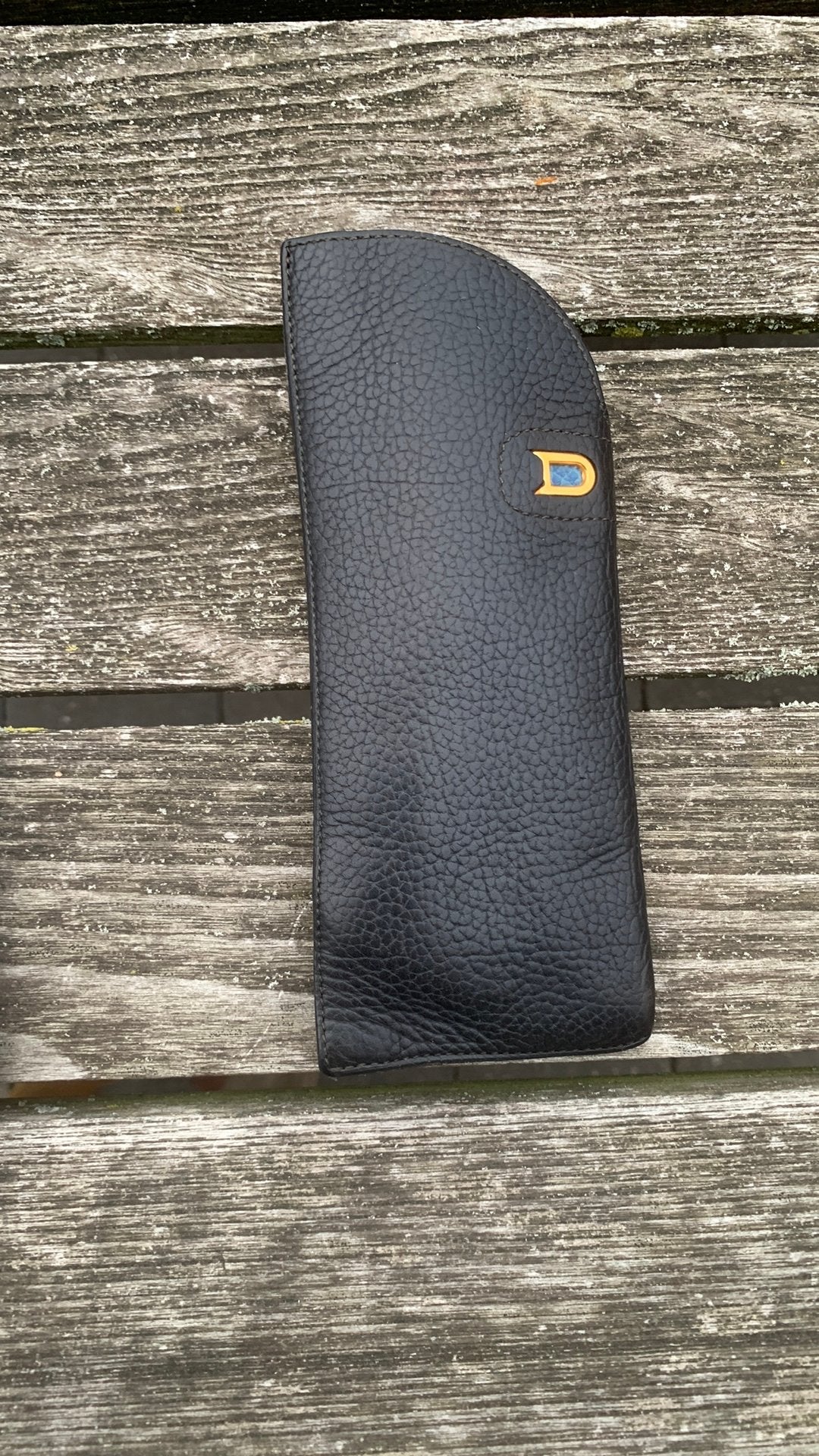 Zwarte Delvaux bril etui, Enlèvement ou Envoi, Utilisé, Noir, Cuir