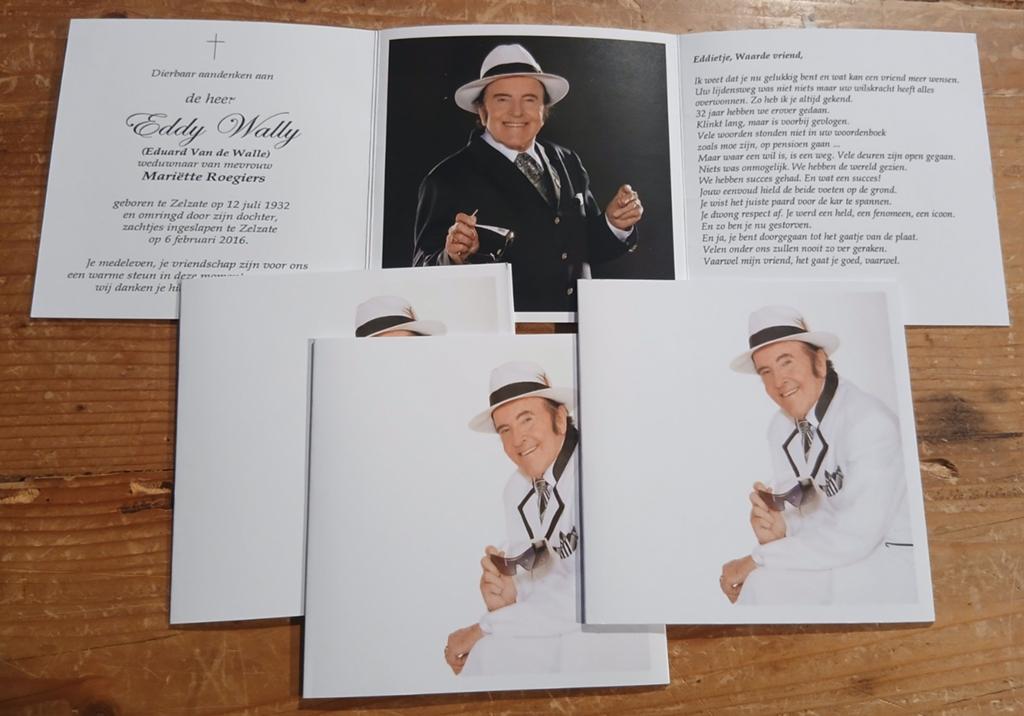 4 rouwkaartjes Eddy Wally, Enlèvement ou Envoi