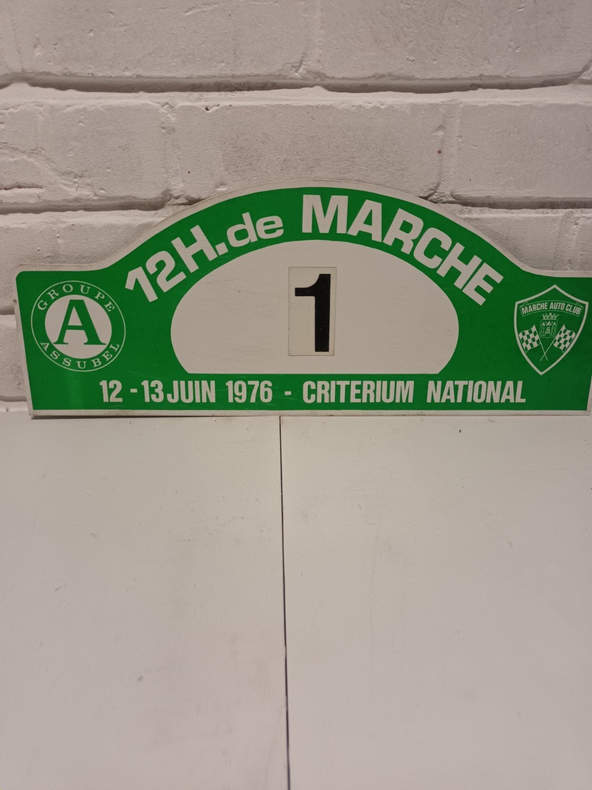Vintage Rallyplaat "12 Heures de Marche" (13 Juni, Ophalen of Verzenden