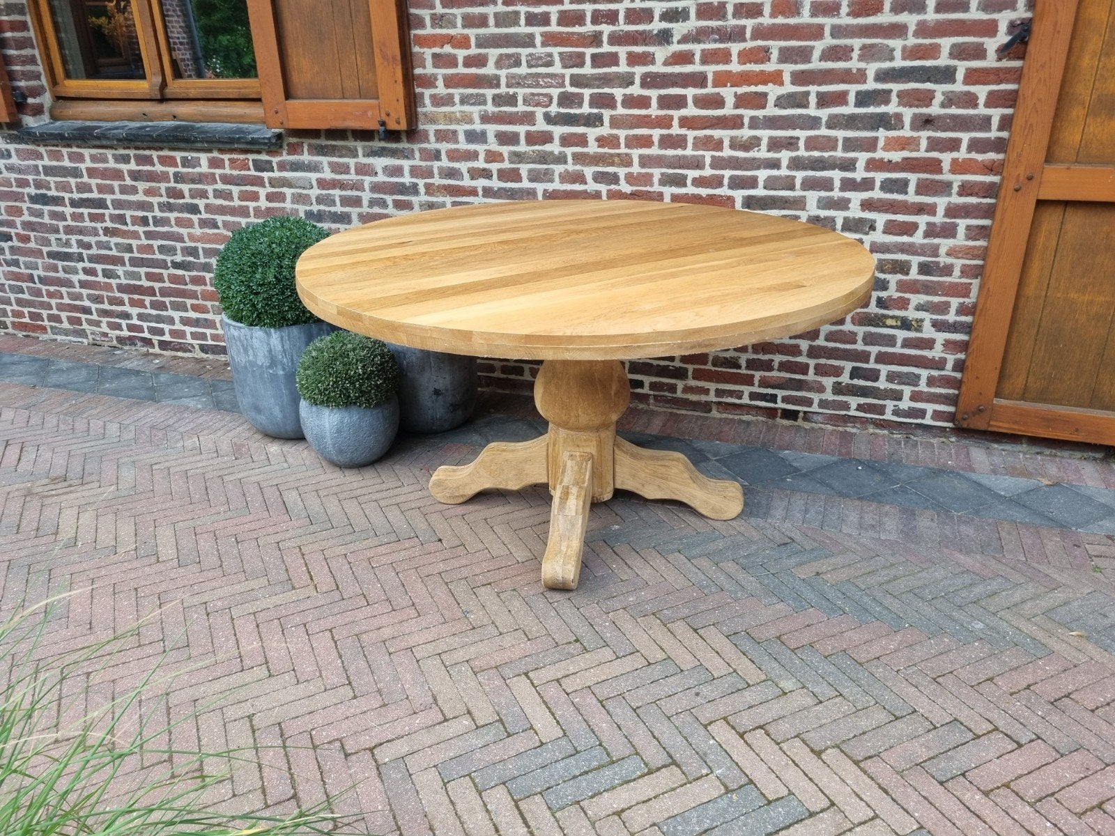Eiken eettafel 140cm art.164/26, Ophalen, ., Vijf personen of meer, .
