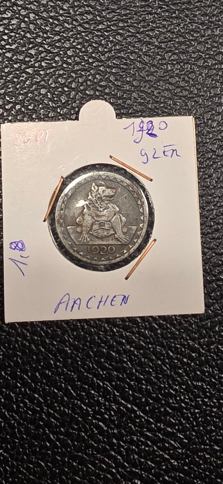 Duits notgeld 25 pfennig 1920 Aachen ijzer 1.8, Ophalen of Verzenden