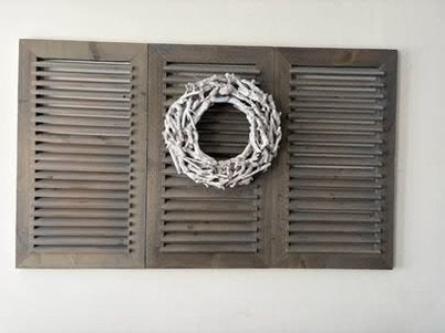 Stijlvolle wanddecoratie – hout met krans (1m50 x 90 cm), Ophalen, Hout, Decoratieobject, Zo goed als nieuw