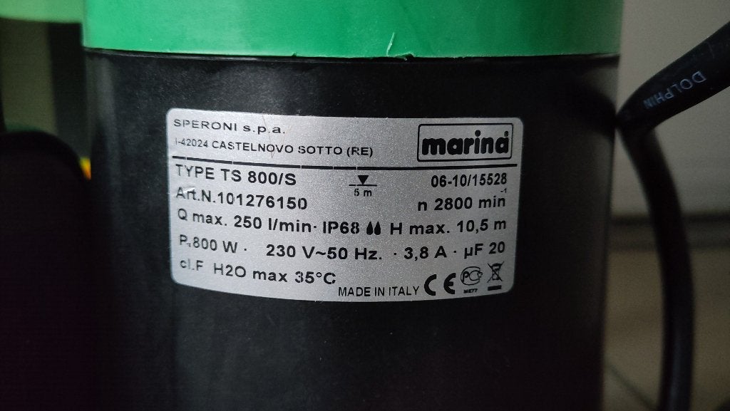 Marina TS 800/S dompelpomp drainagepomp 800W - nieuw, Tuin en Terras, Ophalen, Nieuw, Elektrisch, Dompelpomp