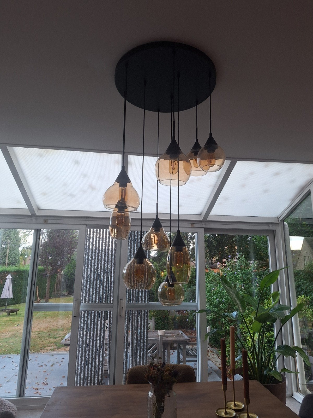 Plafondlamp  inclusief 9 lampen, Huis en Inrichting, Lampen | Plafondlampen, Ophalen, Plafondlamp