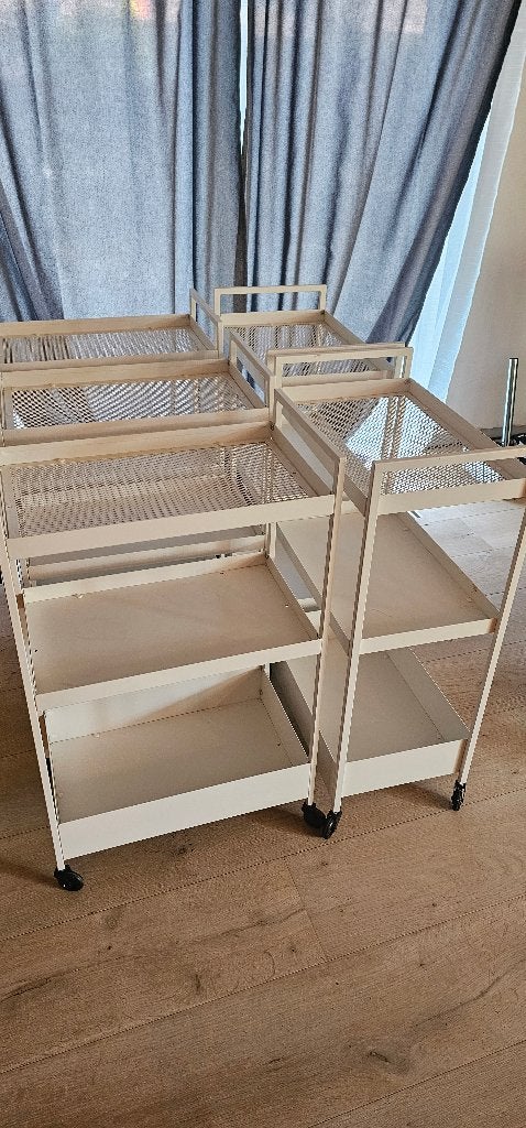 5 Metalen Rolwagens, Zakelijke goederen, Aankleding binnen, Ophalen, Gebruikt, Inrichting