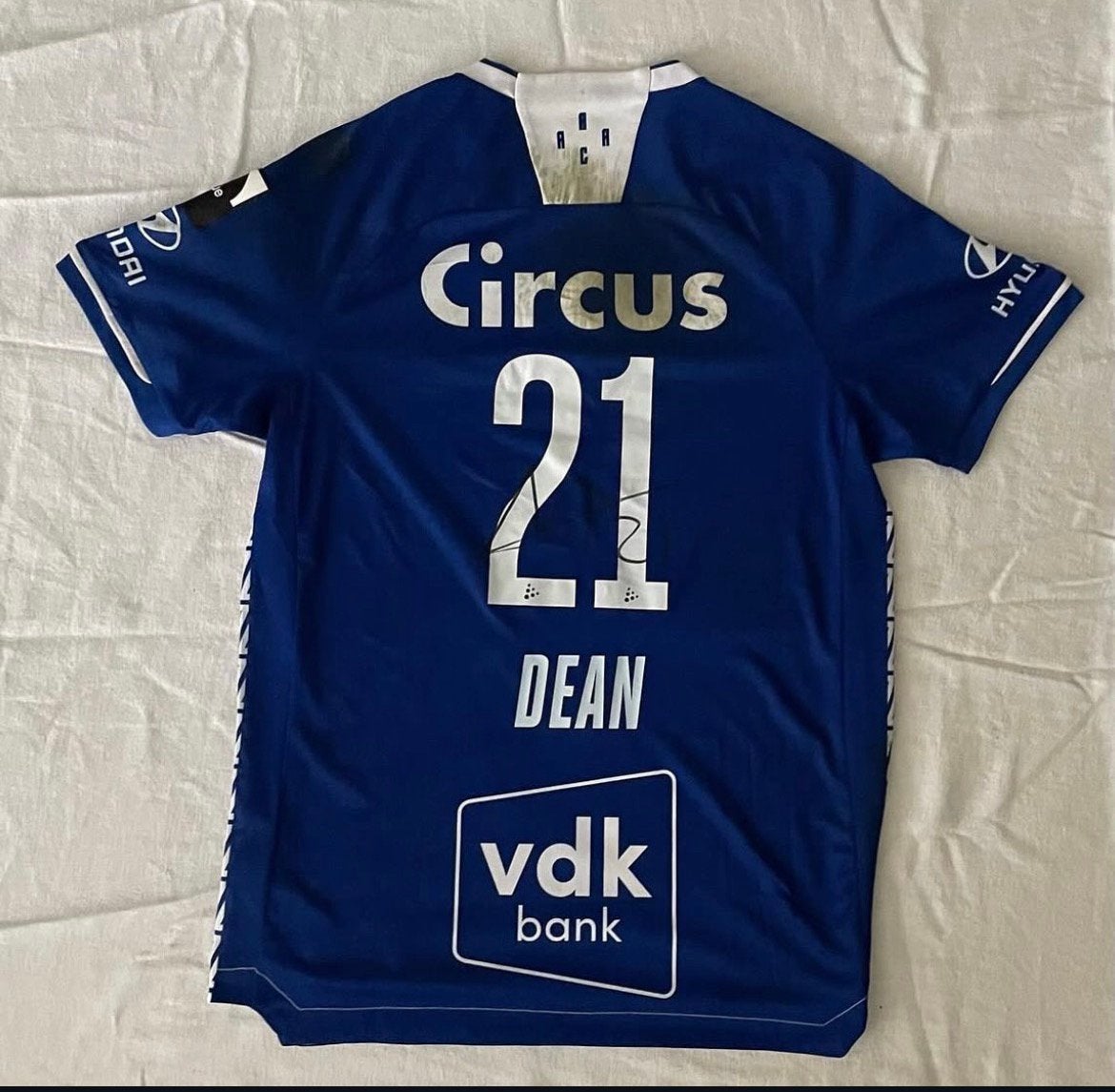 Matchworn shirt Max Dean Kaa Gent-Union Action signed, Verzamelen, Ophalen of Verzenden, Zo goed als nieuw, Shirt