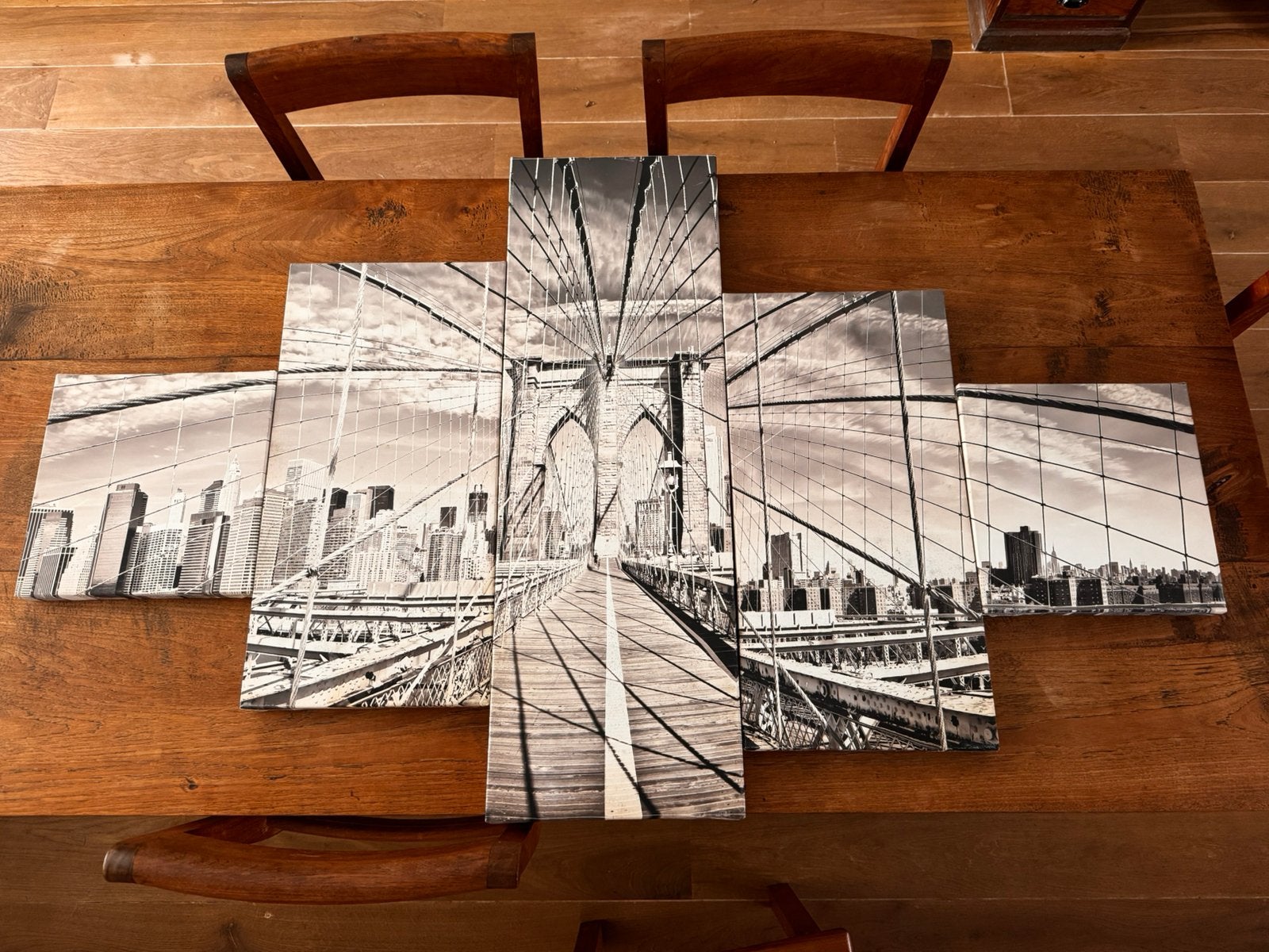 Cadres  photo pont New york, Moderne, Comme neuf, Enlèvement, Panneau mural