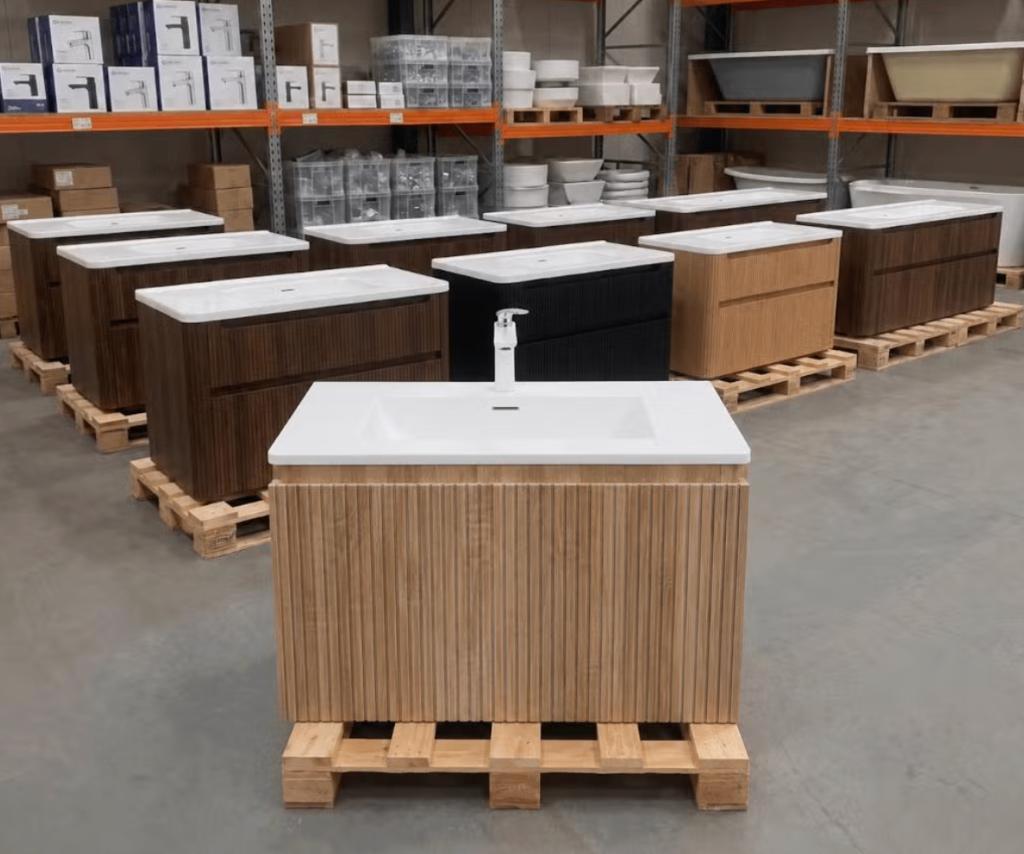LAATSTE! Wastafelkast badmeubel 80 cm Eiken - Nieuw! nr138A, Ophalen, Nieuw
