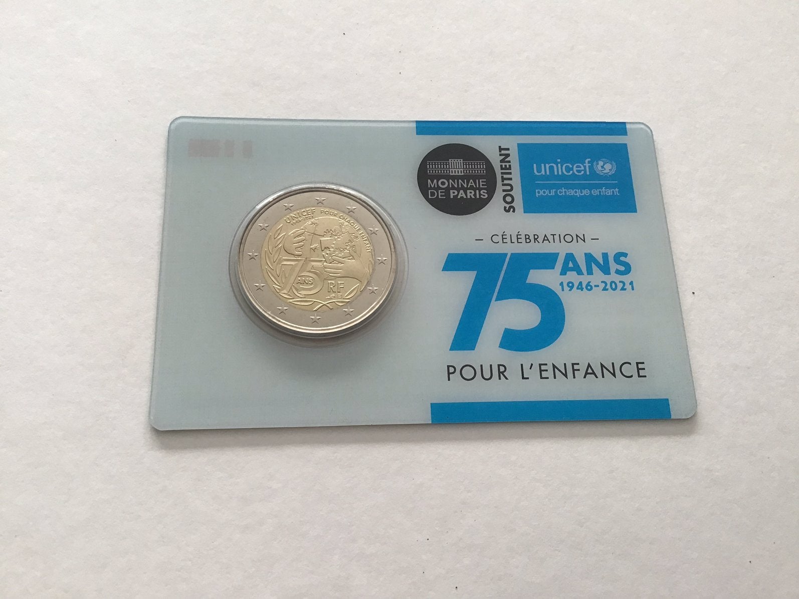 Frankrijk 2 euro Unicef 2021 Coincard, Postzegels en Munten, Munten | Europa | Euromunten, Ophalen of Verzenden