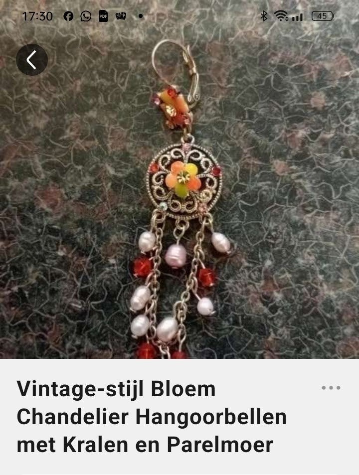 enkel hang oorbel met parel, Ophalen of Verzenden, Zo goed als nieuw, Knopjes of Stekers
