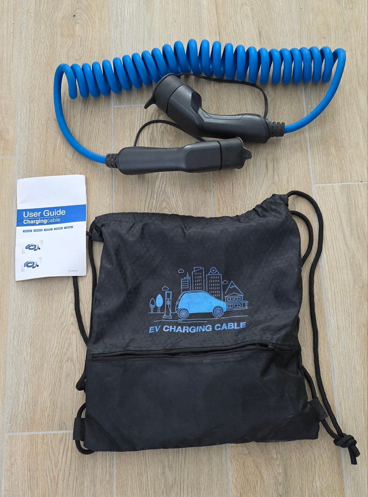Type 2 Laadkabel 5m Spiraal – 32A / 7,2 kW – Incl. draagtas, Ophalen, Zo goed als nieuw, Laadkabel