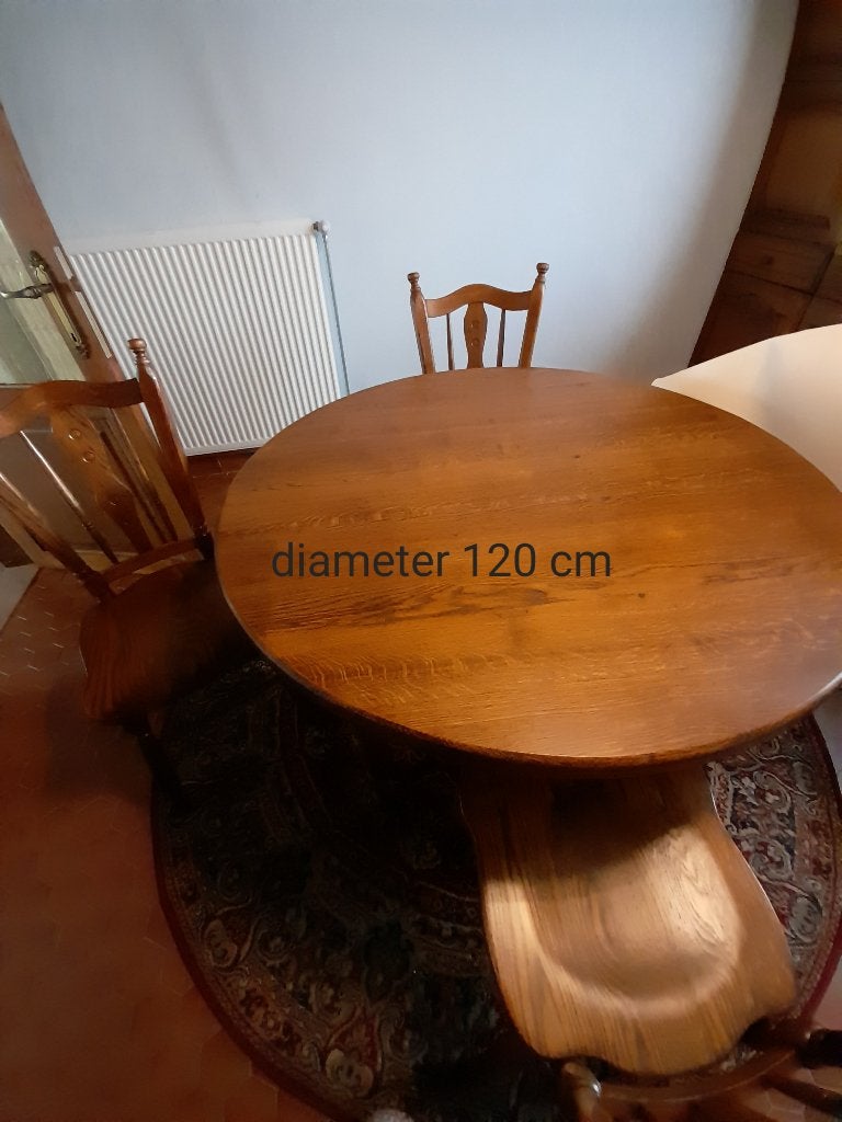 tafel en stoelen, Ophalen, Gebruikt, 100 tot 150 cm, Klassiek