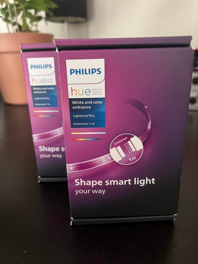 Philips Hue - Lightstrip plus 1m (2x), Enlèvement ou Envoi, Neuf, Ampoule LED