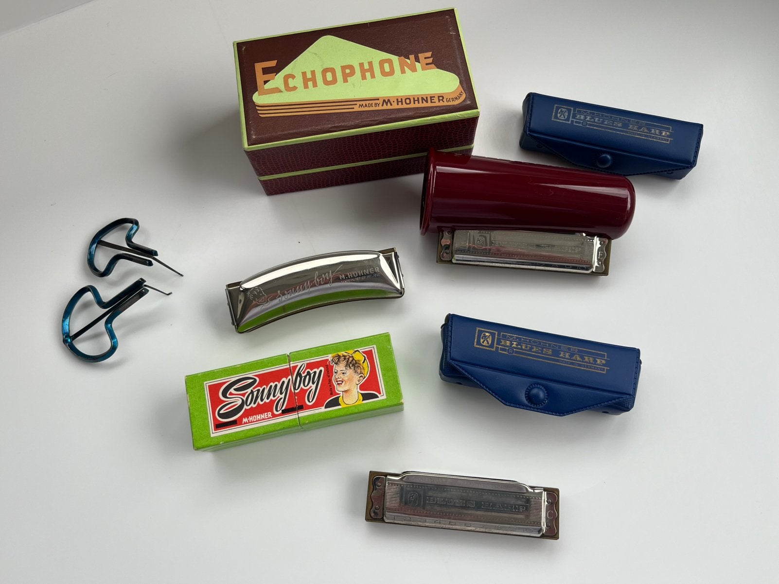 Blues mondharmonica’s Hohner, mondharpen en echophone., Muziek en Instrumenten, Blaasinstrumenten | Mondharmonica's, Gebruikt