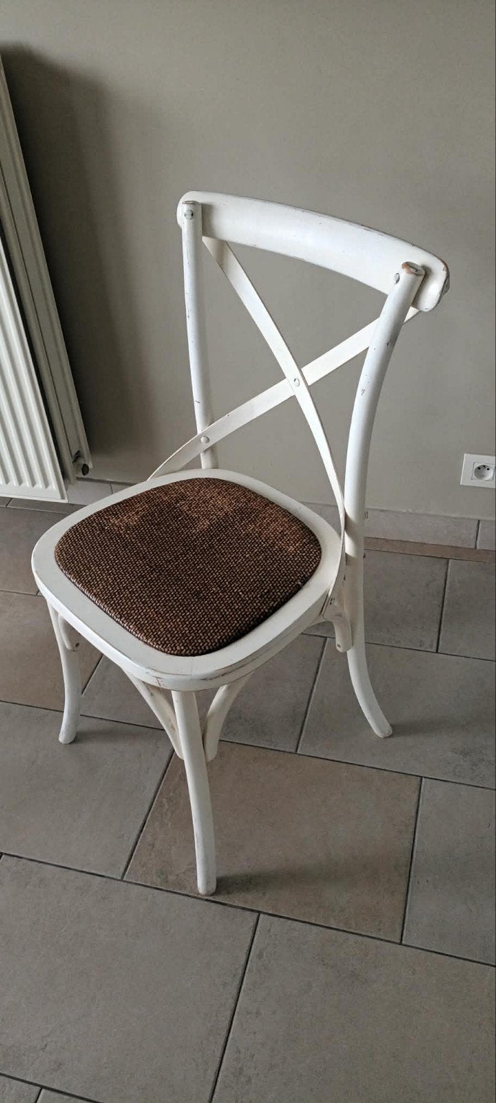 Ensemble de 4 chaises country, couleur blanc cassé., Landelijk, Enlèvement, Utilisé, Bois