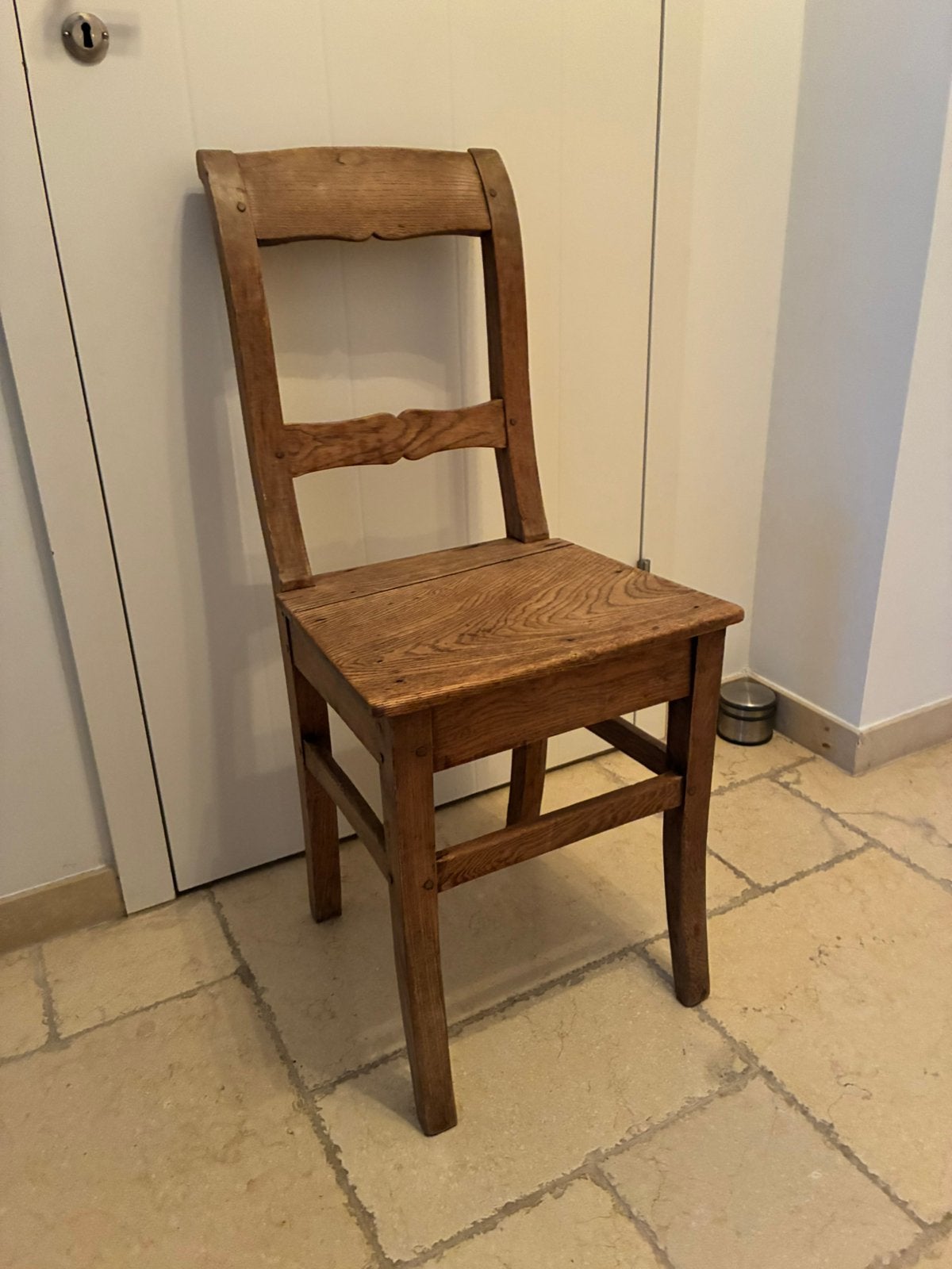 Oude eiken landelijke boerenstoel, Enlèvement, Utilisé, Bois, Une