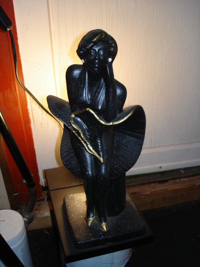 Marilyn Monroe lamp - Wood Ceramic Glass, Antiek en Kunst, Ophalen