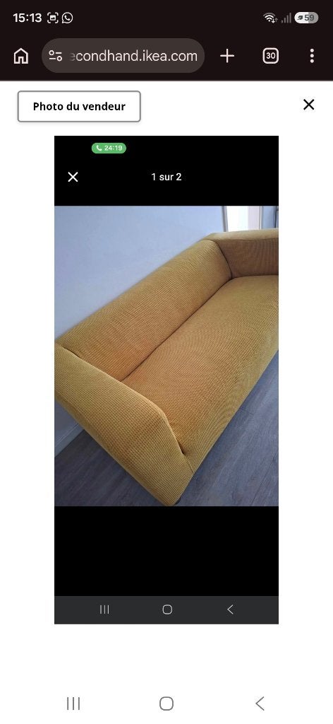 Canape klippan ikea, Comme neuf, Enlèvement, Tissus, Trois personnes
