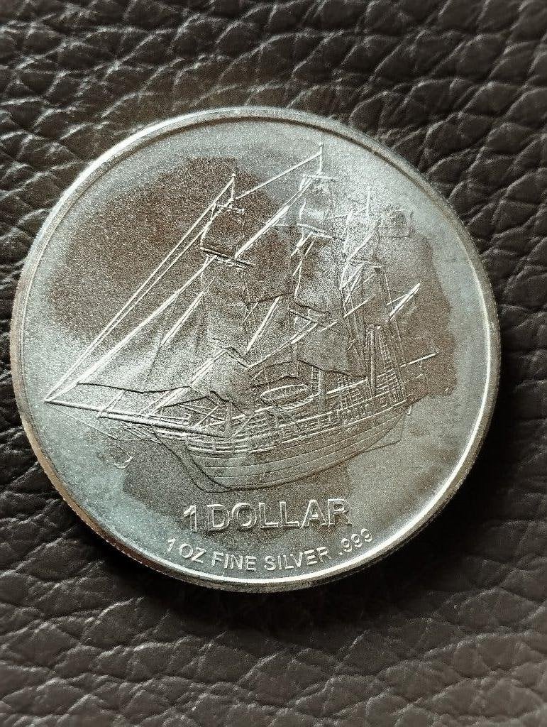 1 oz.999 zilveren munt cook islands Bounty 2010, Postzegels en Munten, Munten | Oceanië, Ophalen of Verzenden, Losse munt