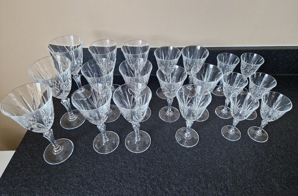 Vintage kristallen glazen. Salzburg CRISTAL DE FLANDRE, Ophalen