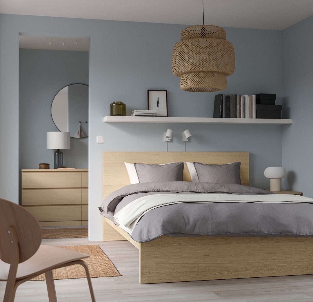 Bed MALM ikea 140cm, Ophalen, Beige, Tweepersoons, 140 cm