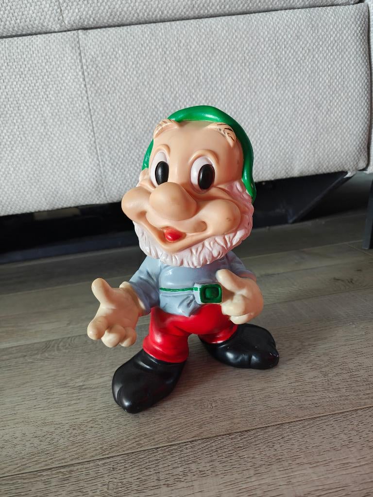 Originele Walt Disney Piepspeelgoed dwerg happy, Verzamelen, Ophalen of Verzenden, Sneeuwwitje of Doornroosje, Gebruikt, Beeldje of Figuurtje