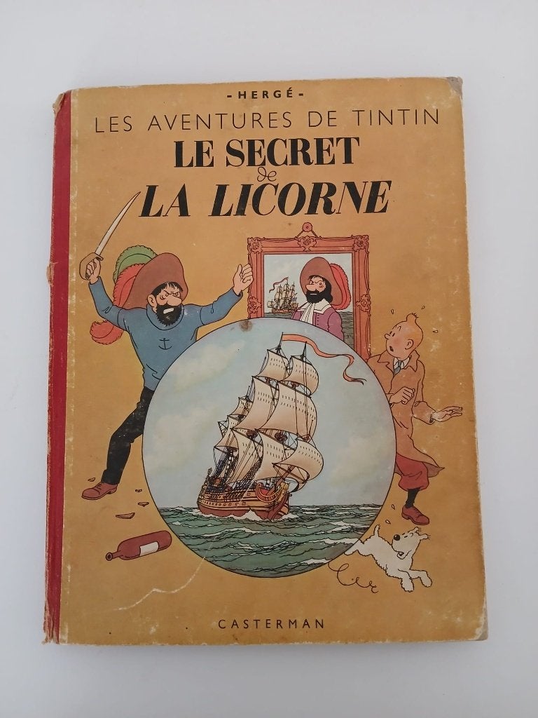 Zeldzame Kuifje – Le Secret de La Licorne (Casterman, 1947), Boeken, Eén stripboek, Ophalen, Gelezen, Hergé (George Rémi)
